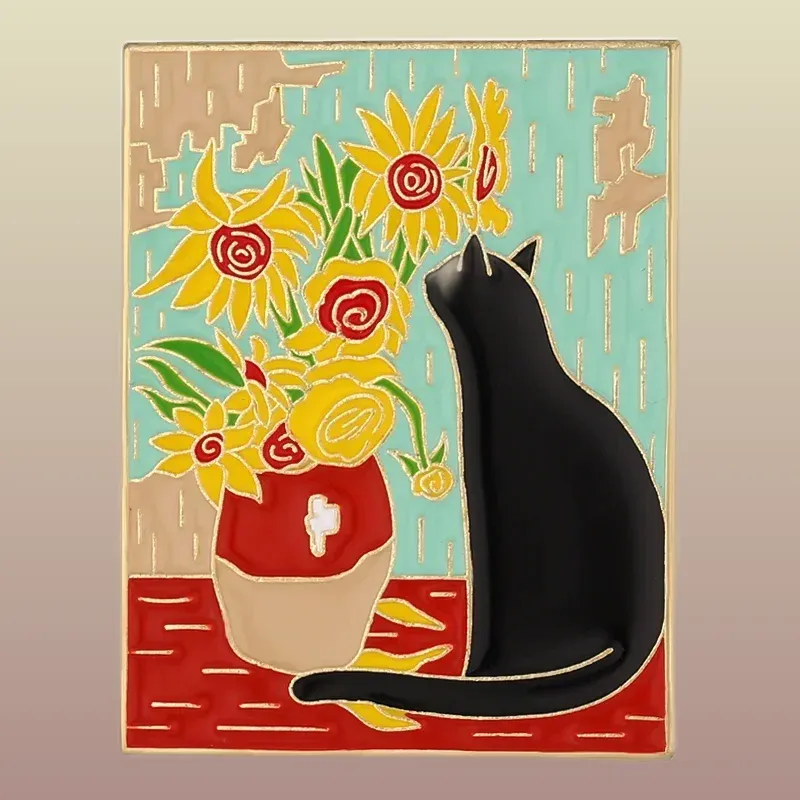 Découvrez le Pin's Arty - Flower Cat, l'accessoire parfait pour afficher votre passion pour les chats avec style. Achetez-le dès maintenant !