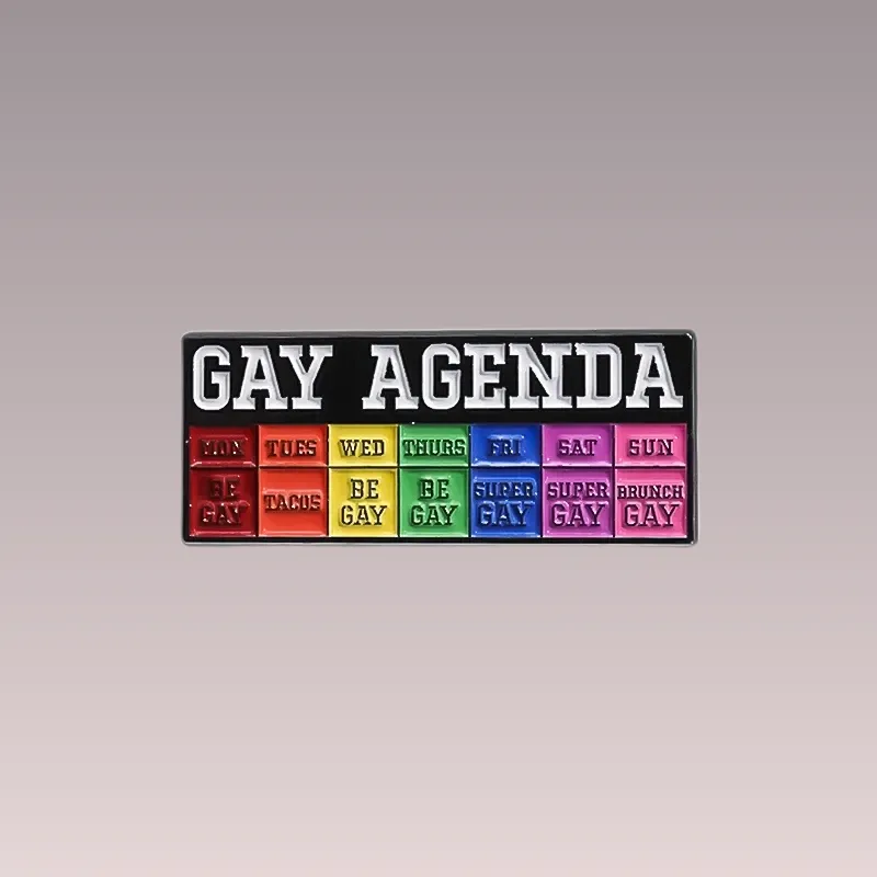 Découvrez nos pins LGBT - Agenda, des accessoires incontournables pour exprimer votre soutien à la diversité. Commandez maintenant pour ajouter une touche colorée à votre style !